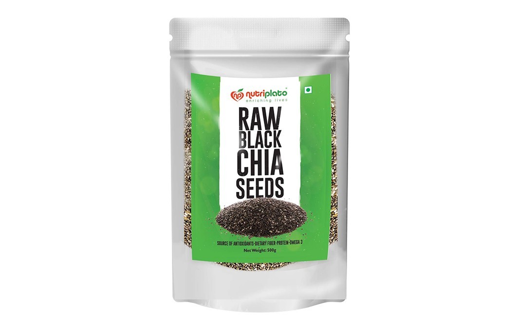 Nutriplato Raw Black Chia Seeds    Pack  500 grams